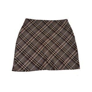 high waisted plaid mini skirt